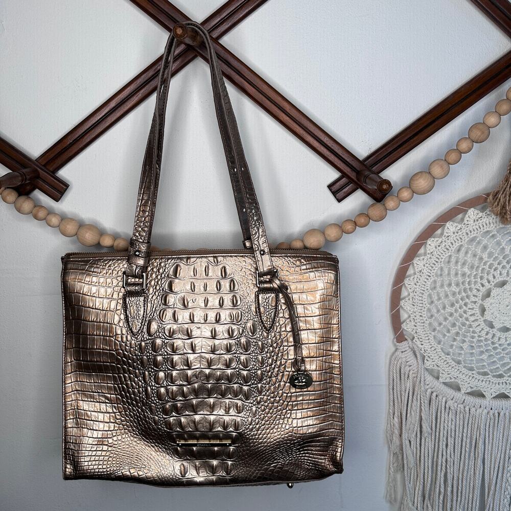 Brahmin Gold Croc Embossed Anywhere Tote